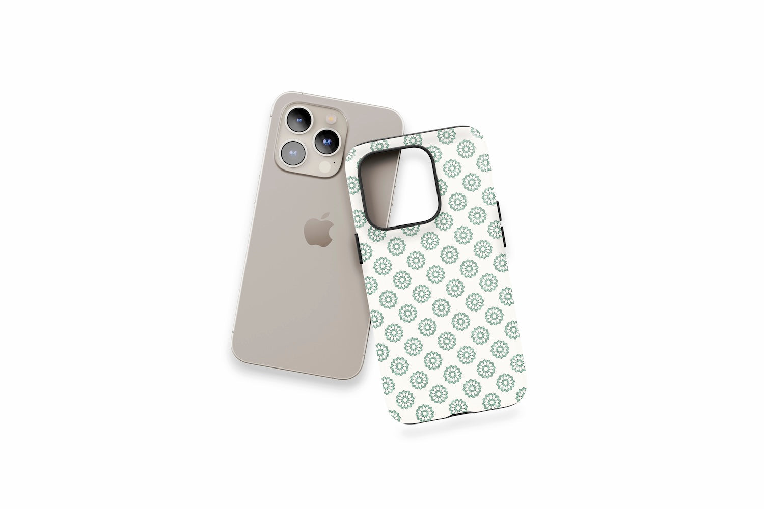 An example of our Magsafe compatible phone case with our Green And Nude Floral design