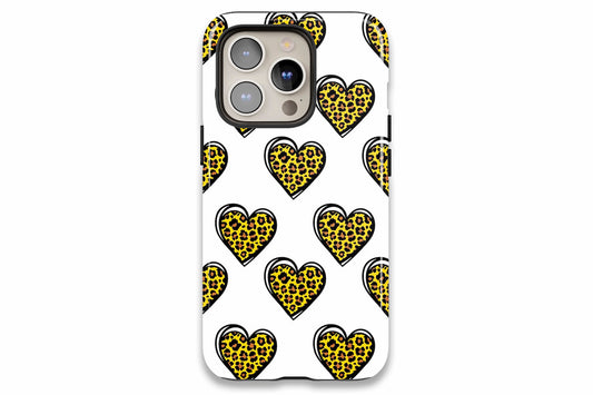 Leopard Hearts phone case