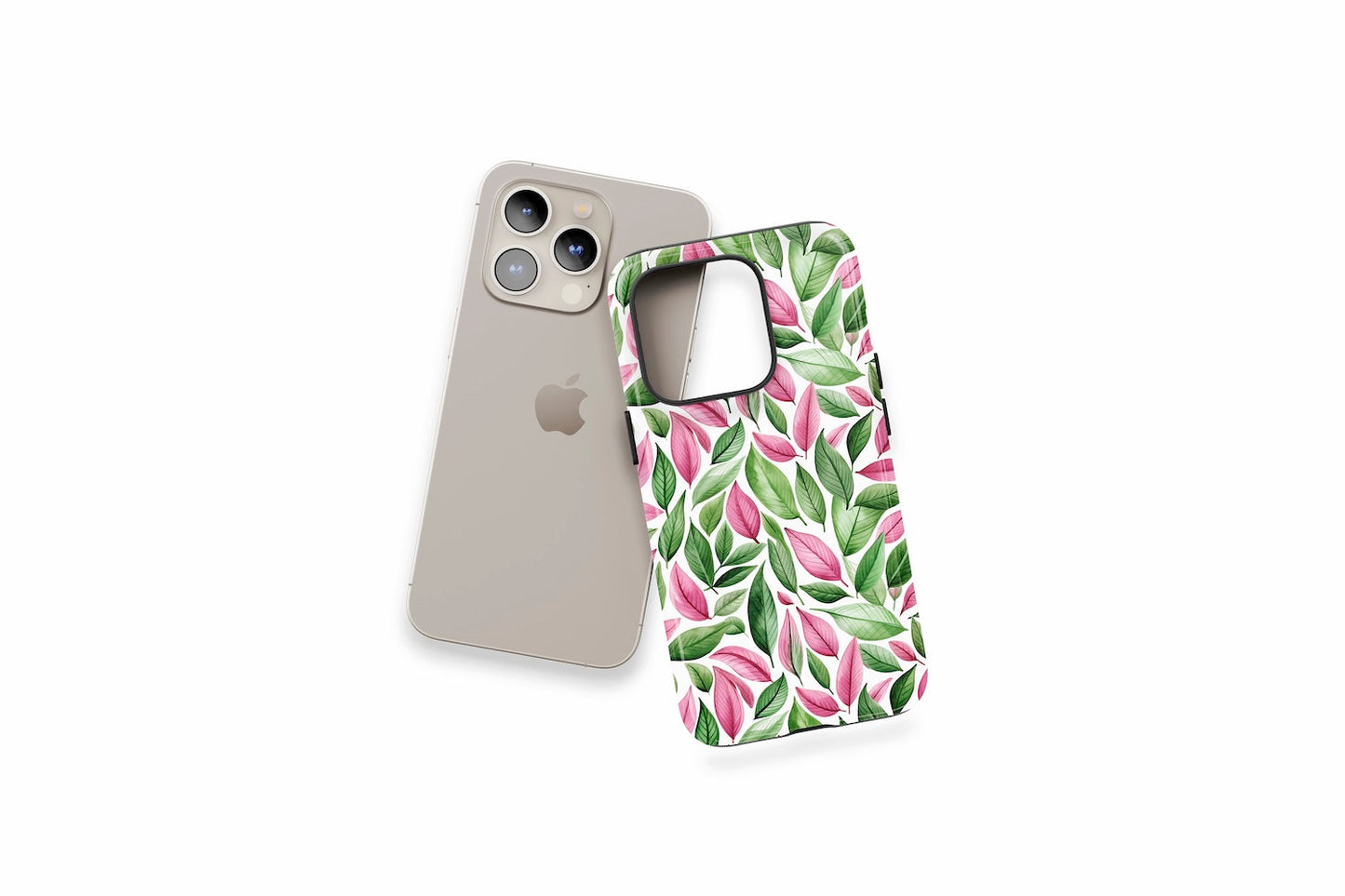 An example of our Magsafe compatible phone case with our Pinky Leaves design