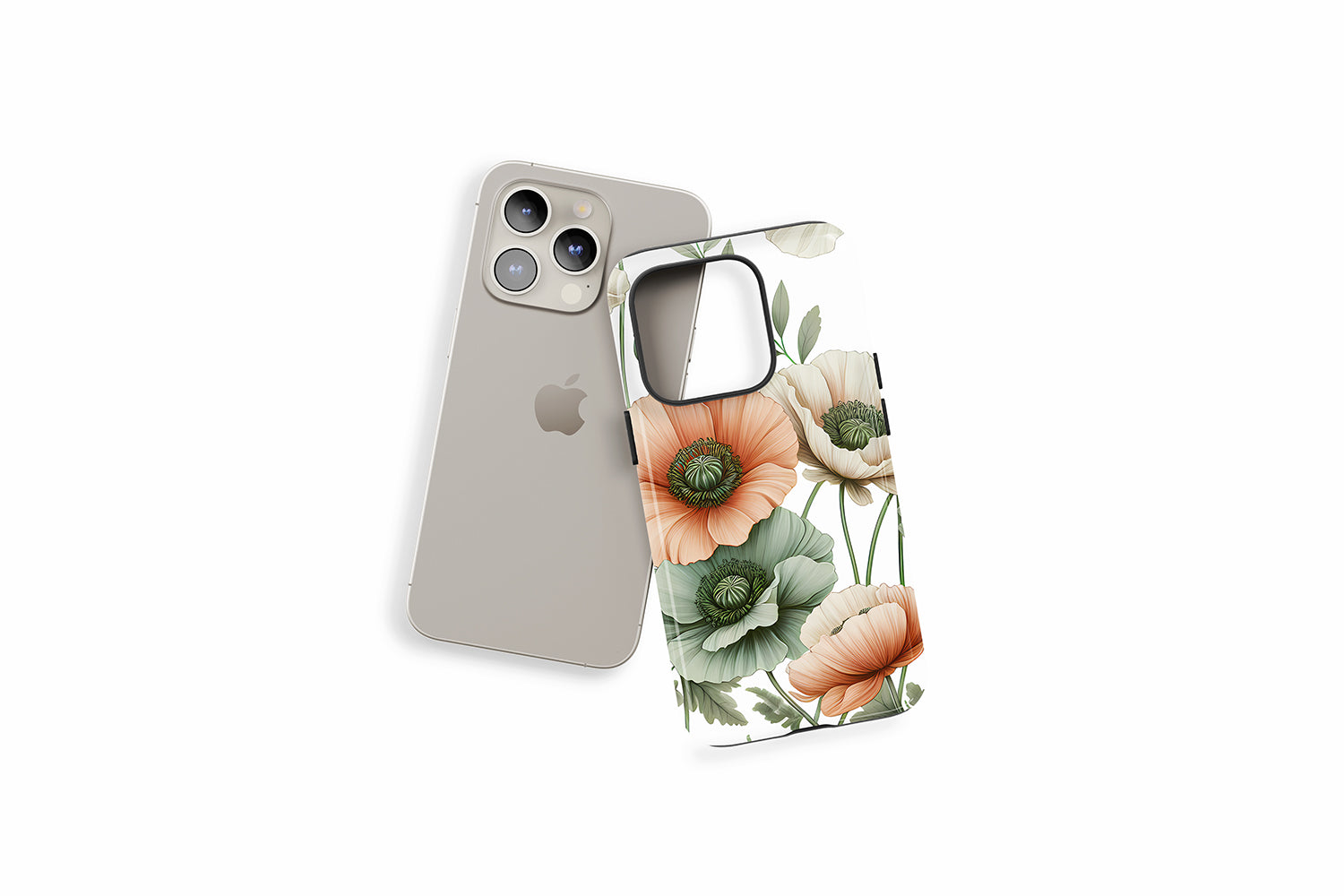 An example of our Magsafe compatible phone case with our Poppy design